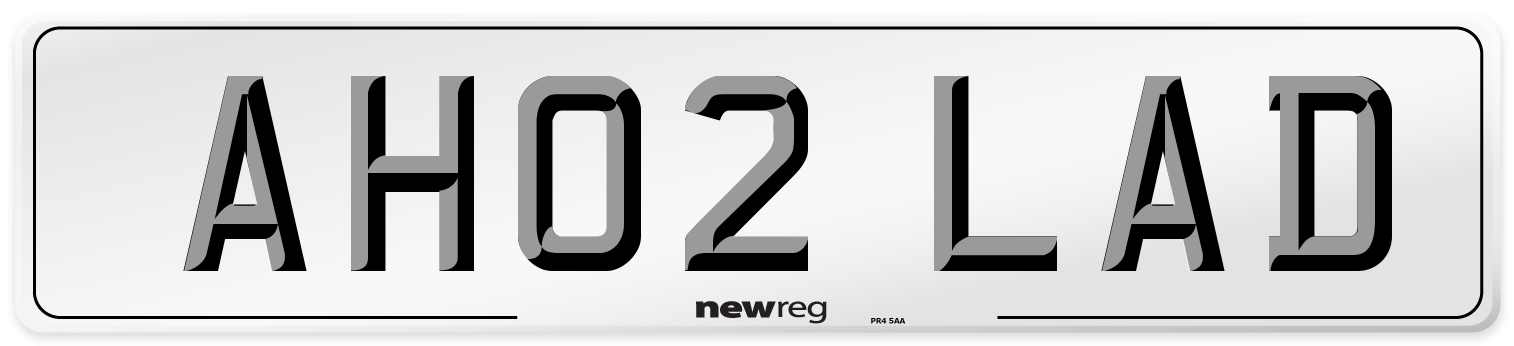 AH02 LAD Number Plate from New Reg